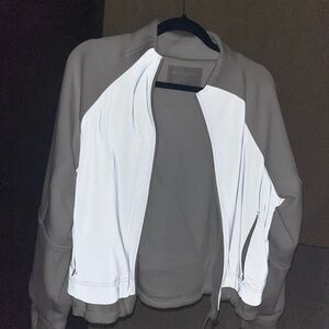 Athleta White Break Out Jacket *reflective*  EUC. Size L.  Super soft material!